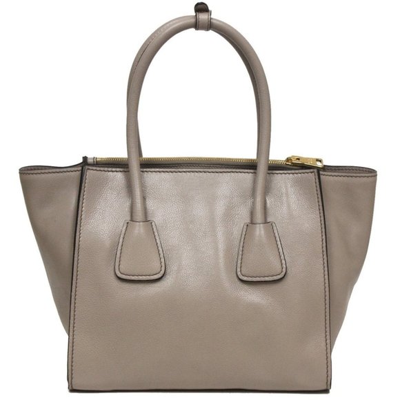 Prada Twin Pocket Glace Calf Tote - Grey - Picture 2 of 12